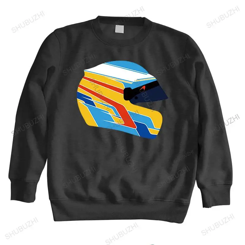 

Толстовка мужская черная с длинным рукавом, худи Фернандо Алонсо, шлем, иллюстрация автомобиля, Racinger, брендовая теплая толстовка, Осень-зима