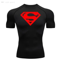 summer mens t shirt short sleeve bodybuilding t shirt compression shirt mma fitness quick dry casual black round neck mens top