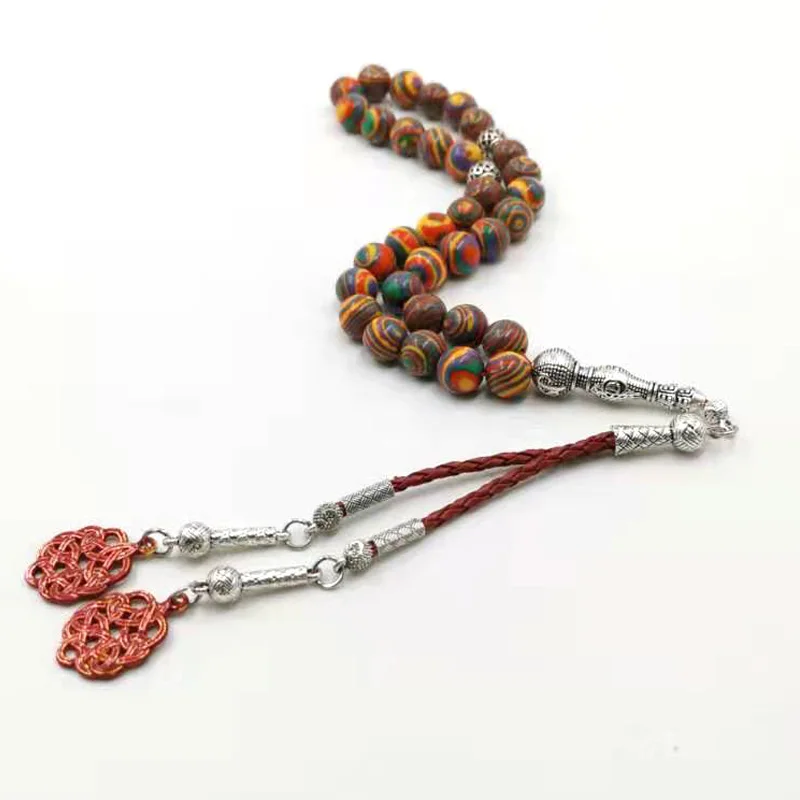 Фото Красный Малахитовый tasbih 33 молитвенные бусы специальные четки аксессуары для мусульман Eid Ramafan gfit высококачественный ювелирный браслет Misbaha №5