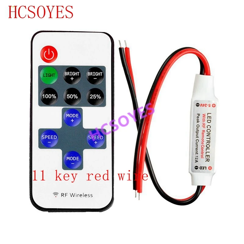 DC5-24V 11key 3Key 9key DC RF беспроводной монохромный СВЕТОДИОДНЫЙ контроллер Диммер для