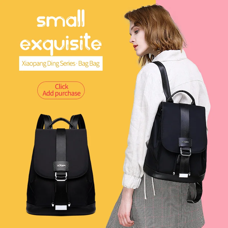 hot! Women's Backpack Student Bag Teen Girl Nylon Buckle Design Black Femme Mochila Women's Backpack Fashion Sac A Dos