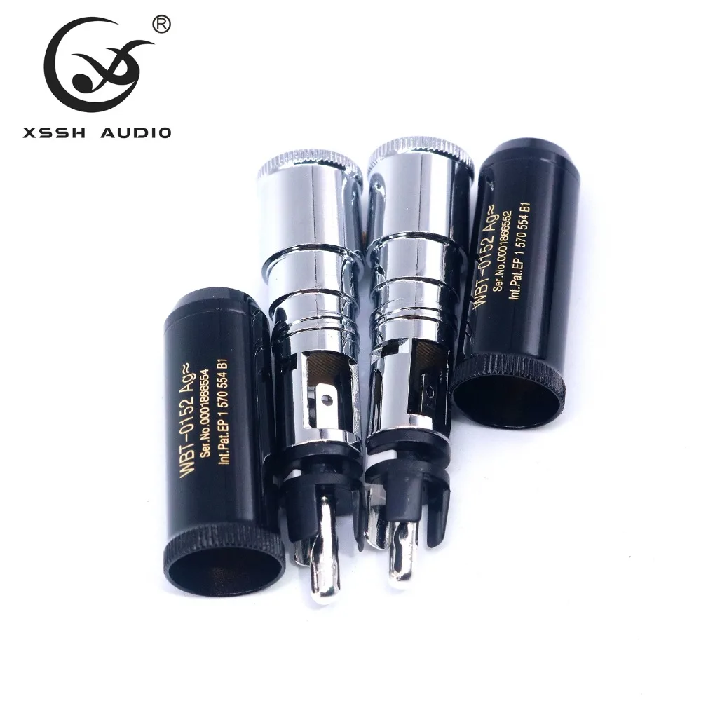 4 шт. RCA XSSH аудио YIVO Hi-End HIFI DIY WBT0152AG посеребренный штекер аудио RCA разъем Jack для аудио кабель Шнур