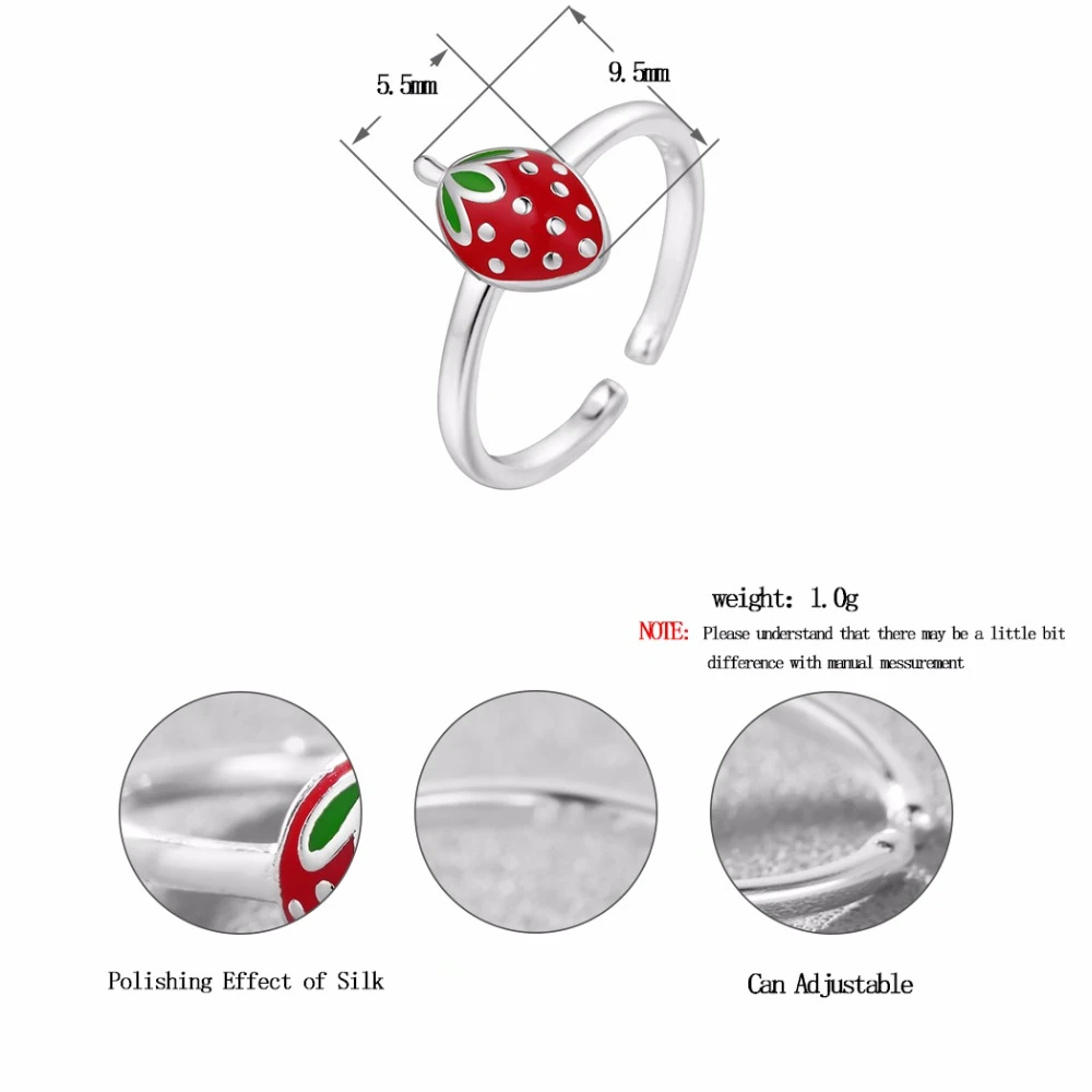 Новинка модные популярные кольца Cxwind в виде клубники с фруктами для женщин и