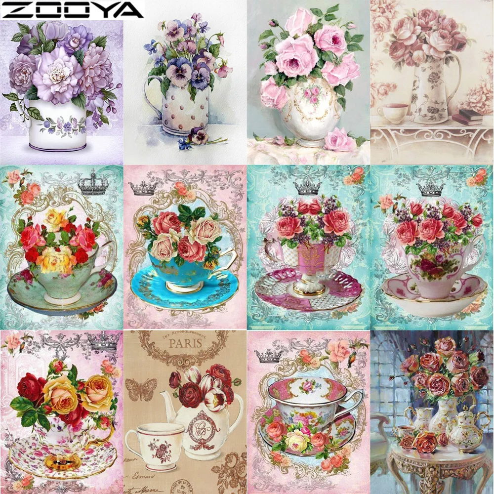 ZOOYA 5d Diy Алмазная Вышивка Цветы алмазная картина полная Стразы мозаика украшение