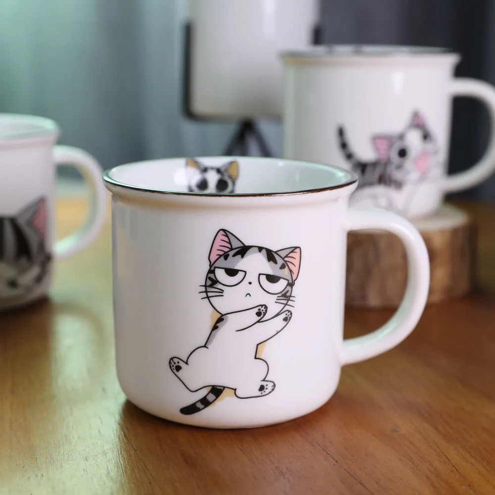 Супер милый кот животное мультфильм кофейная чашка котенок молоко кружка креативные керамические чайные кружки керамическая кружка для завтрака Новинка хорошие подарки