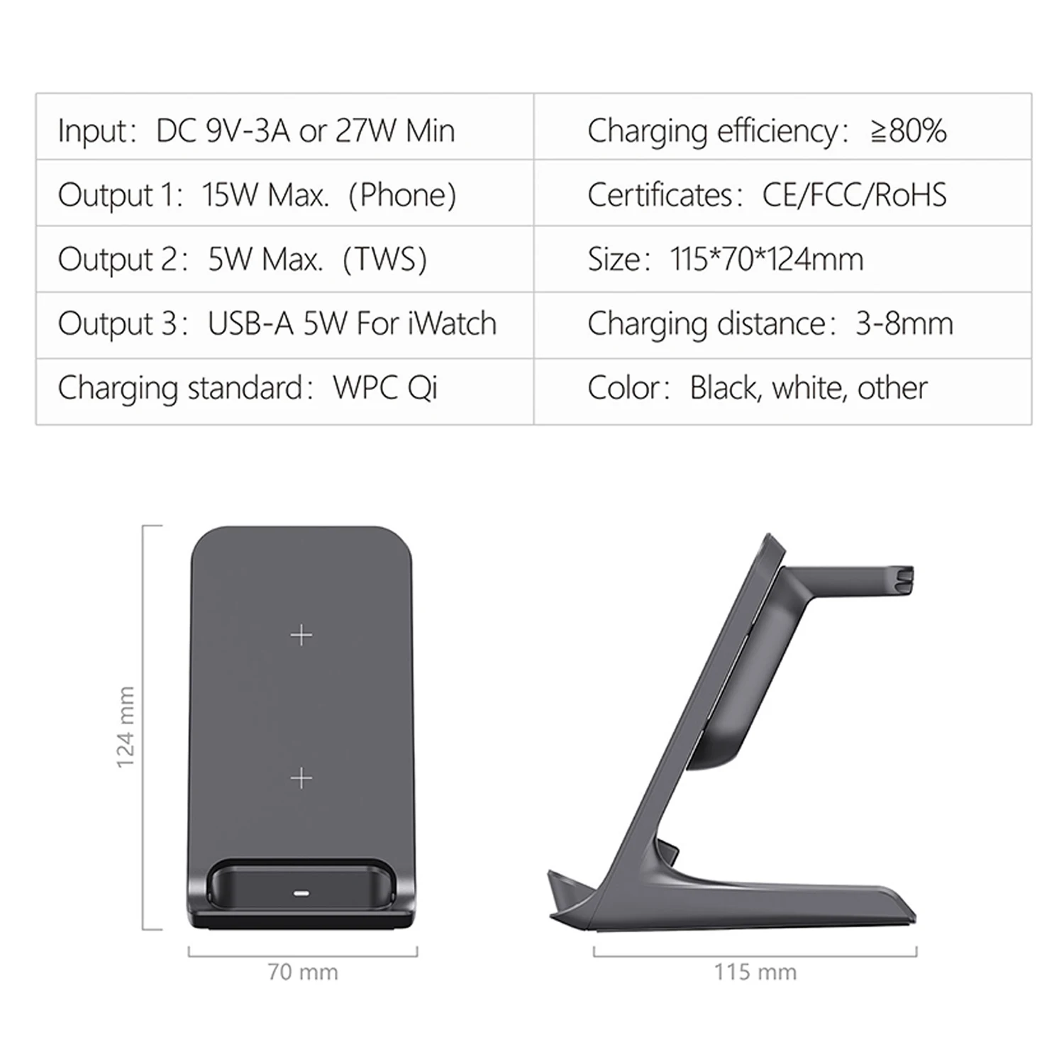 15W 3 in 1 Wireless Charger Stand For iPhone 12 11 XS QI Phone Chargers Holder For Apple Airpods Pro Fast Charging Dock Station
