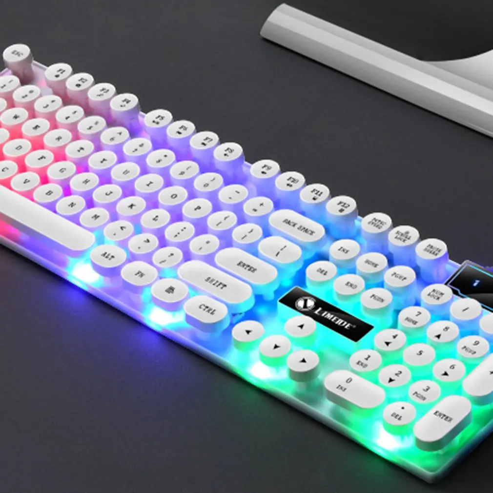 

Rich Multimedia Buttons Keyboard Mechanical Characters Comfortable Splash-proof Office Games Keyboard