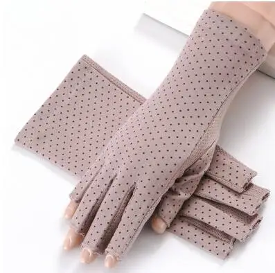 Summer Uv Protection Gloves Breathable Sport Anti-Slip Half Finger Gloves Female Thin Cycling Sun Protection Driving Gloves - Цвет: Фиолетовый