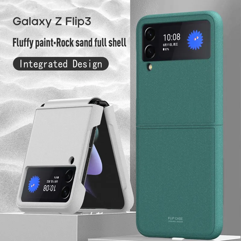 

New Technology Of Fluff Paint Comfortable Grainy Touch Case For Samsung Galaxy Z Flip 3 Case