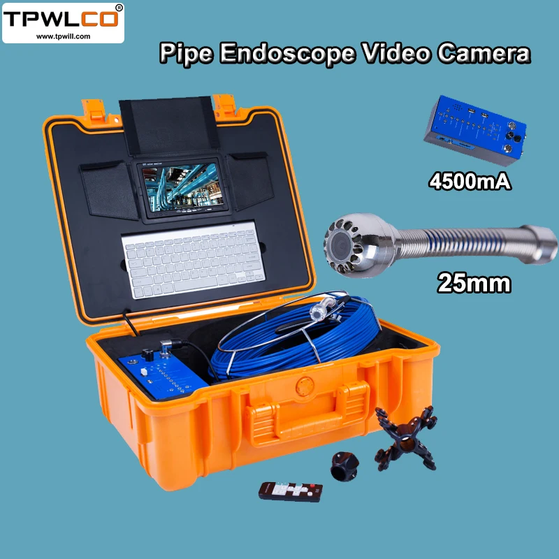 Промышленный эндоскоп водонепроницаемый IP68 7 дюймов цветной ЖК-монитор кабель 20