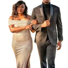 Conjunto de chaqueta y pantalones para hombre, traje informal a medida, Blazer, para boda y fiesta, traje de negocios, color gris oscuro, 2 piezas (1)