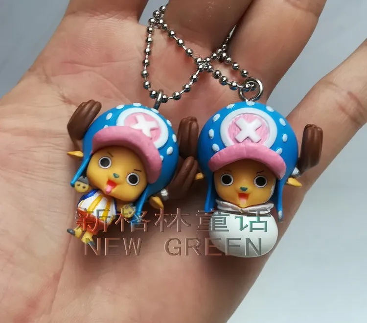 

BANDAI One Piece Action Figure Genuine Anime Model Cute Chopper Pendant Key Chain Toy
