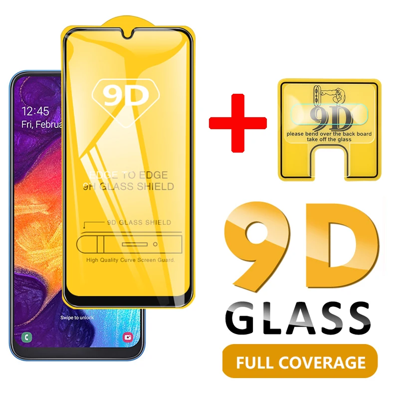 Для Samsung Galaxy A70 A50 2019 9D 2 в 1 пленка для объектива камеры и защитная закаленное