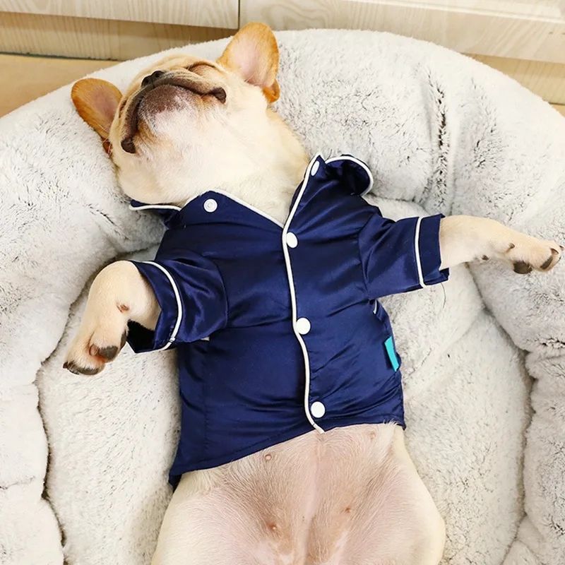 Summer Dog Cat Clothes Tshirt Soft Silk Pet Pajamas for Small Dogs French Bulldog Terrier Pug Clothing Puppy Pajama 2020 | Дом и сад