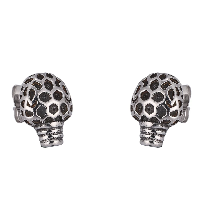 

Fashion Stainless Steel Bulb Shape Stud Earrings for Women Gift Geometric Punk Female Ear Jewelry Retro Accessories PD0791