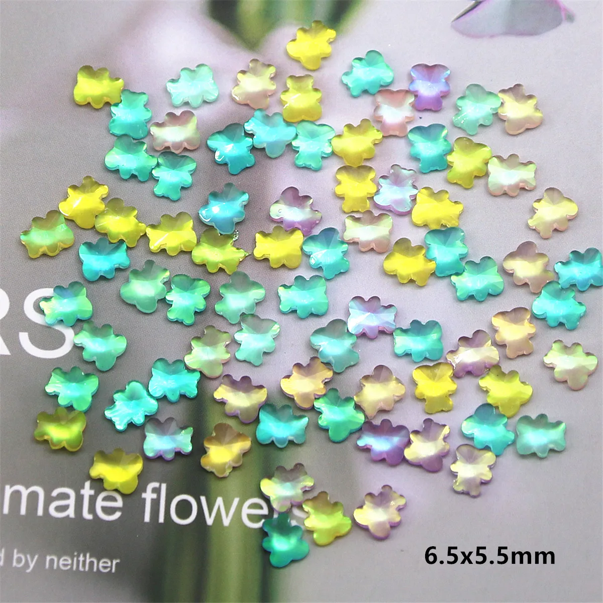 

300 шт., разноцветные украшения для ногтей, 6, 5 Х5, 5 мм