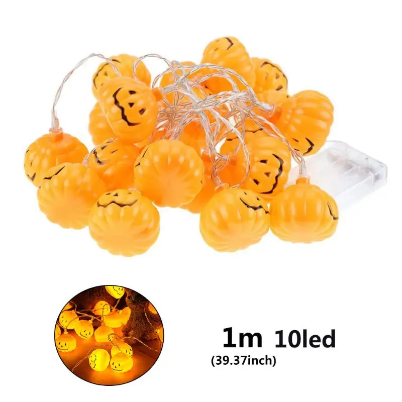 

13MA Creative Pumpkin Skull Lamps 10LED/20LED String Light Halloween Night Party Decor Electric Ornaments for Lawn Garden