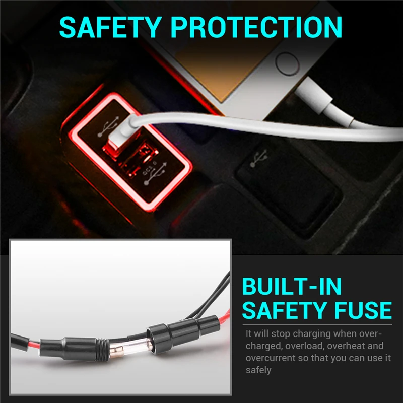 Универсальное быстрое зарядное устройство MICTUNING Qualcomm 3 0 для Toyota с двойным USB