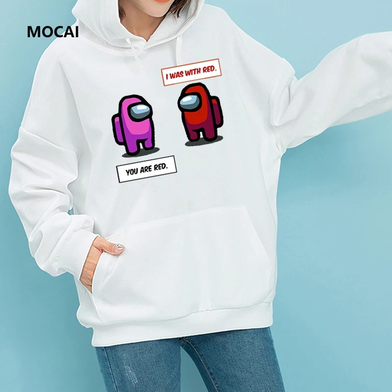 

2020 Funny Among Us Game Women's Kawaii casual printed hoodie Couple Fashion Street Style Gothic Sweatshirt loose aesthetic Tops