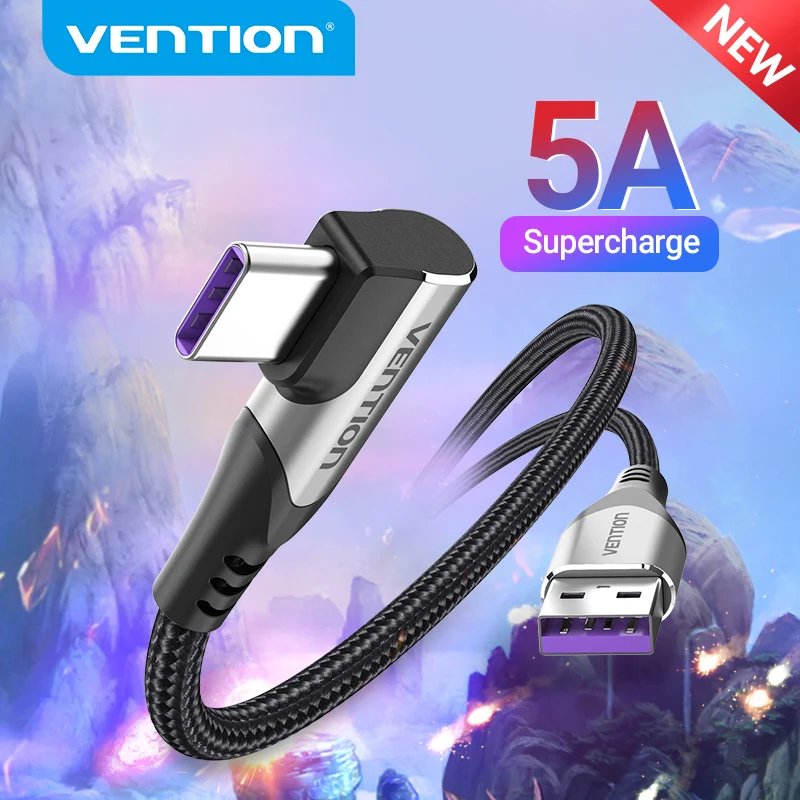USB Type-C кабель Vention 5A для Huawei Mate 30 P40 P30 быстрая зарядка 40 Вт 3 0 SCP зарядное устройство