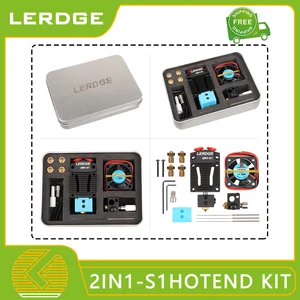 lerdge 2 in 1 s1 3d printer parts bowden mk8 titan v6 extruder dual hotend switching 2 colors multi color 0 4 nozzle kits free global shipping