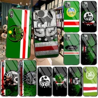 kpusagrt flag of chechnya art painted phone case tempered glass for iphone 11 pro xr xs max 8 x 7 6s 6 plus se 2020 case