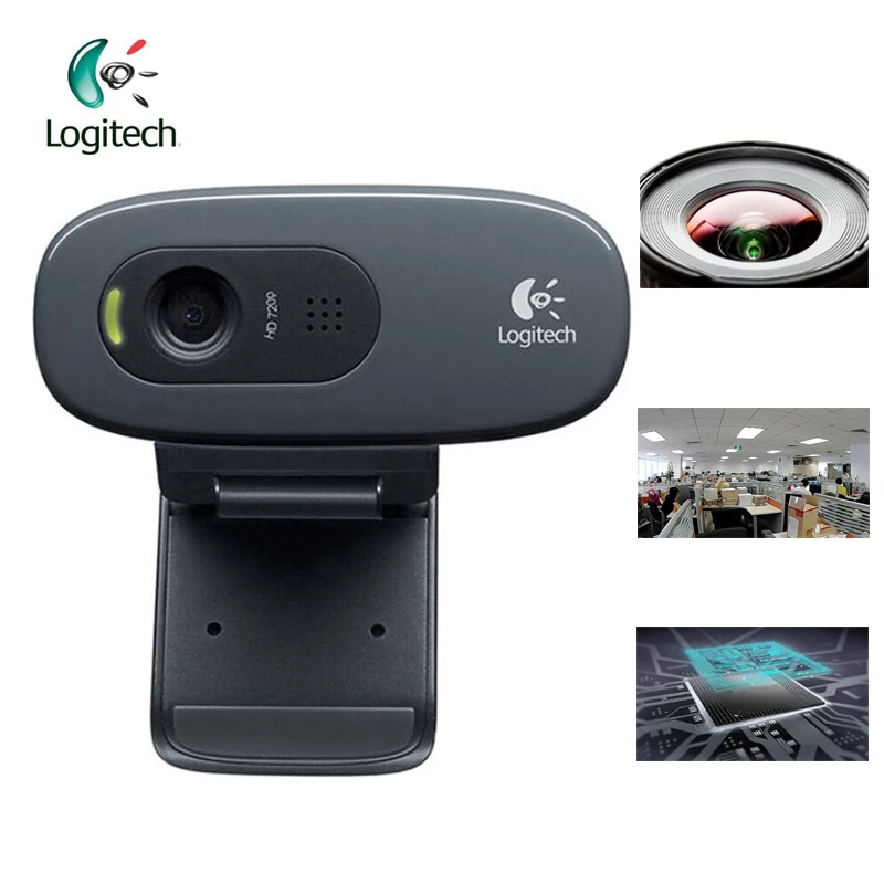 

Logitech Original Webcam C270/C270i HD 720p 3-MP Widescreen Camera USB2.0 Free Drive Webcam for PC Web Chat Camera