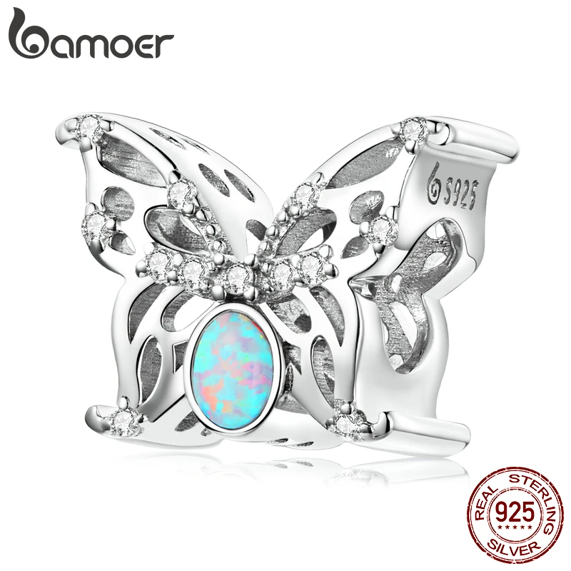 

Memnon Opal Butterfly Charm 925 Sterling Silver Beads Fit Women Original Bracelet & Bangle Fine Jewelry Spring Collection Gift