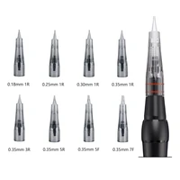 10pcs permanent makeup acid free needle cartridges 1r3r5r5f disposable sterilized derma power needles for tattoo pen machine