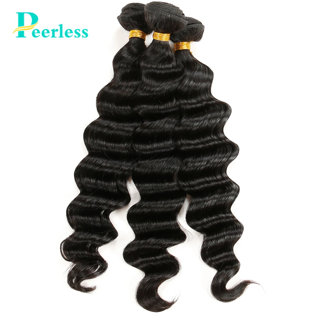 PEERLESS Virgin Hair Weave перуанские свободные волнистые пучки 3 штуки натуральный цвет необработанные человеческие волосы для наращивания