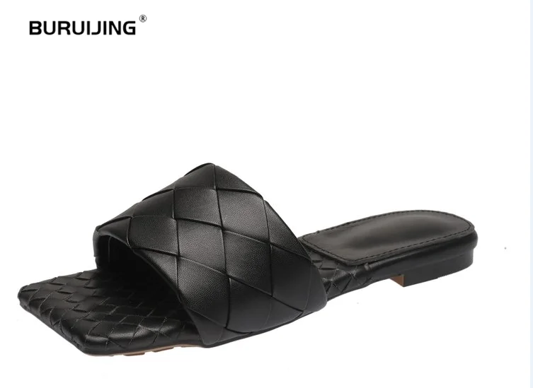 Брендовые дизайнерские женские туфли С квадратным носком Обувь Комнатные