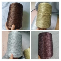 500g crocheting hand knitting line fine hollow yarn gold silver silk bright metallized needle thread yarn diy handmade bear bag