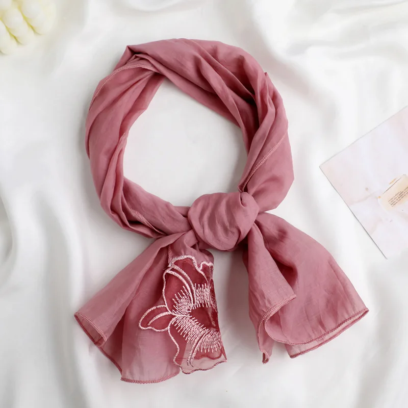 

Women Silk Scarf Fashion Silk Shawl Fashion Head Covering Ladies White