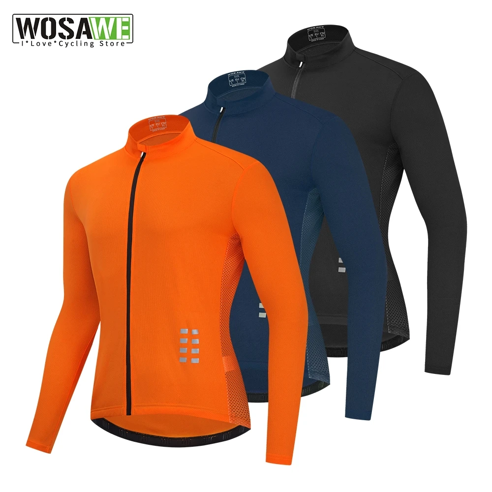 

WOSAWE Men's Windproof Cycling Jersey Reflective Bike Long Sleeve Jersey Road Bike MTB Vest WindCoat Windbreaker Riding Clothes