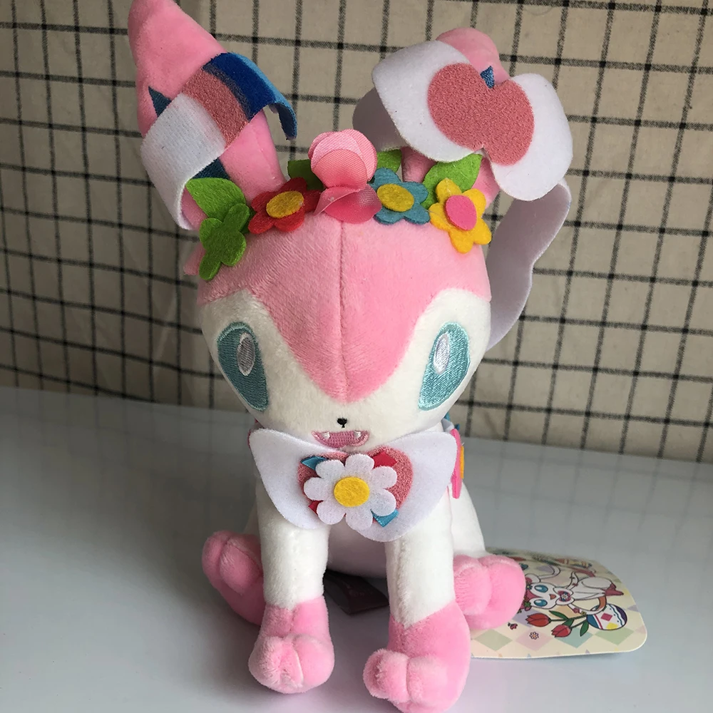 

Wreath Ponyta Scorbunny Sylveon plush doll Eevee Grookey Sobble stuffed toys Sword shield anime kids Halloween Christmas Gifts