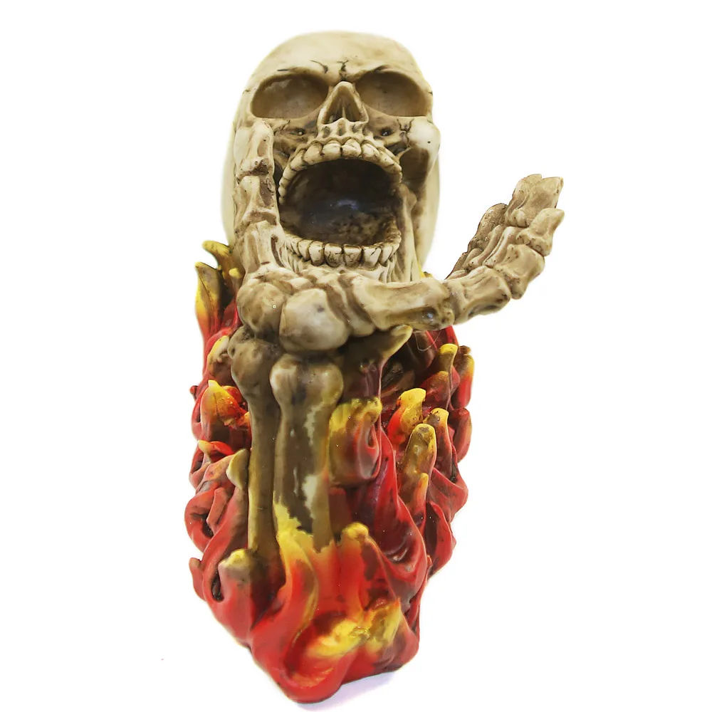 Пламенный Скелет Статуэтка-череп и держатель для винных бутылок злой череп рост