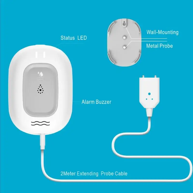 

Smart Home Control Water Leak Sensor Alarm App Control Home Security Tuya Smart WiFi Water Leak Sensor Detector Overflow Alarm