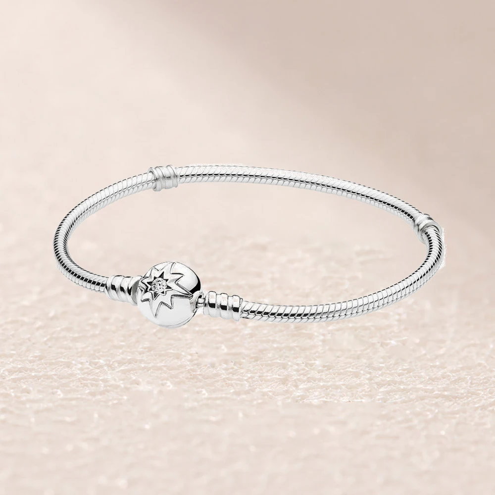 

590735CZ Genuine Bracelet With Starry Night Clasp