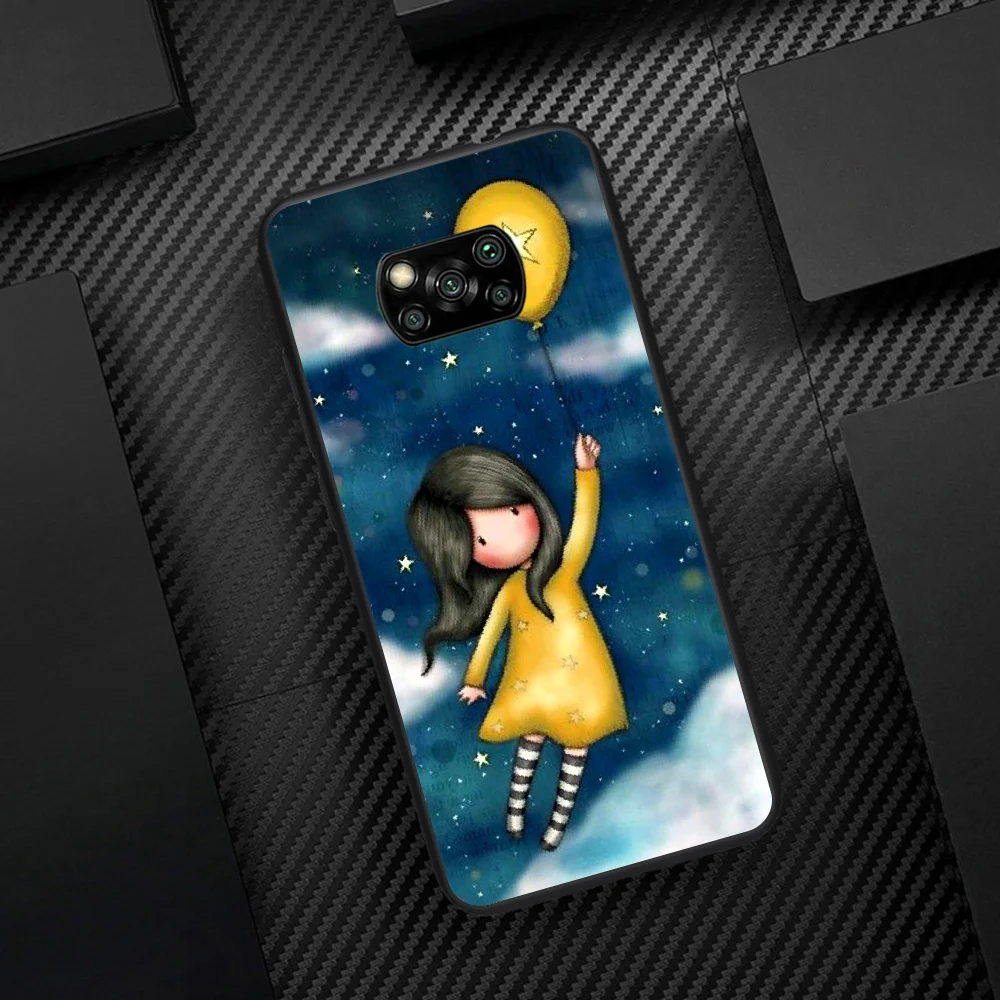 

Santoro Gorjuss Phone Case Cover Hull For Xiaomi Mi A2 A3 8 9 SE 9T 10 10T Lite Pro Ultra Poco X3 black Bumper Luxury Waterproof
