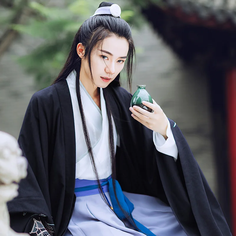 

Jinguancheng original Hanfu authentic traditional Chinese style Hejiang Yingyue men's big sleeve shirt spring and winter