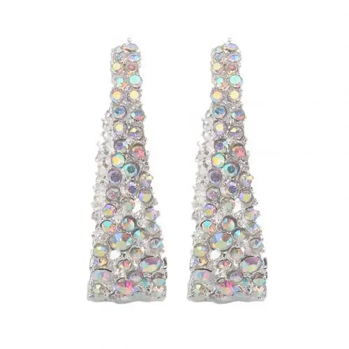 Multicolor Модные серьги женские C Тип Висячие цветные стразы инкрустированные серьги ювелирные изделия подарок блестящие цветные серьги женские аксессуары - Окраска металла: Multicolor