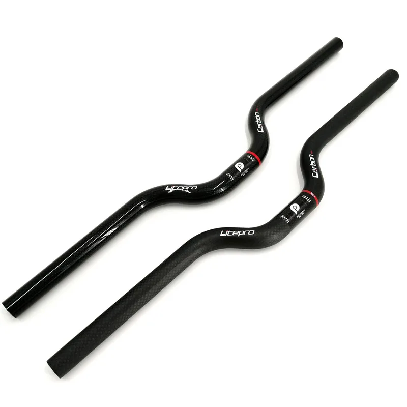 

Litepro Ultralight Carbon Fiber Handlebar 25.4mm 580mm Brompton Folding Bike Swallow-shaped Handlebar Matte Gloss Black