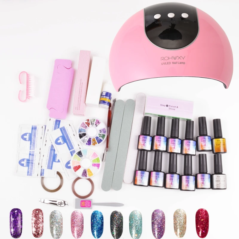 Маникюрный набор для гелей ногтей УФ сушилка лампы 10 шт. с системой Soak Off!
