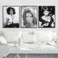 hot sophia loren black white actress movie woman girl poster prints oil painting canvas wall art pictures living room home decor