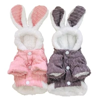 bunny dog costume clothes autumn winter velvet puppy clothes teddy bichon pomeranian small dog outftis cat pet cosplay clothing