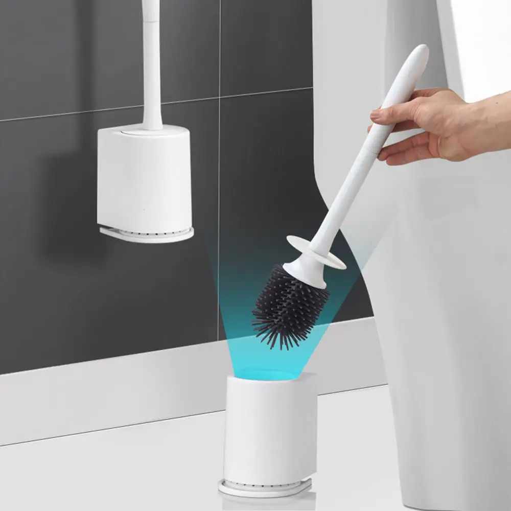 

No Dead Angle Long Handle Toilet Brush Set Wall Hanging Cleaning Well Brush Bathroom Toilet Brush