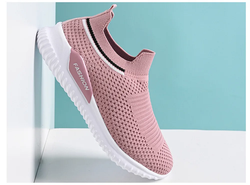 

Women Sneakers Casual Slip On Sock Shoes lightweight Breathable Tennis Shoes Summer Running Sneakers Female Fitness Shoe