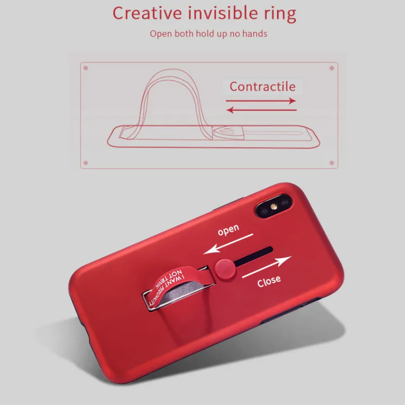 Case for Iphone 7 Xr 6s 6 8 Xs Max X Fashion Solid Color Loop Ring Phone Cases Plus Cover |