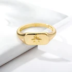 Женская бижутерия на День святого Валентина, кольцо с геометрическим дизайном, северная звезда, корейский тренд, подарочное Ювелирное Украшение