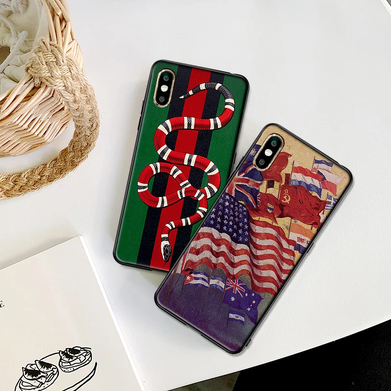 Античный Американский военный мужской чехол для iPhone X XR XS MAX Мягкая силиконовая